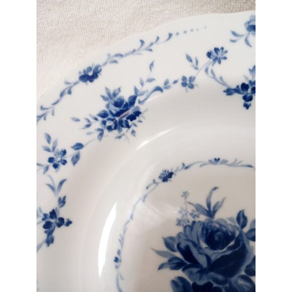 1940s Hoya China 9" Soup Plate Blue Flowers Japan Porcelain Floral Replacement - Picture 5 of 16